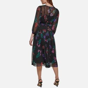 Calvin Klein Pink and Purple Pleated Wrap Sundress